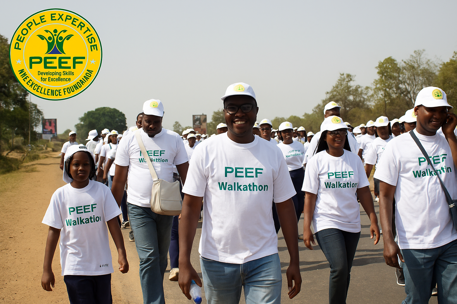 Happy people at an event